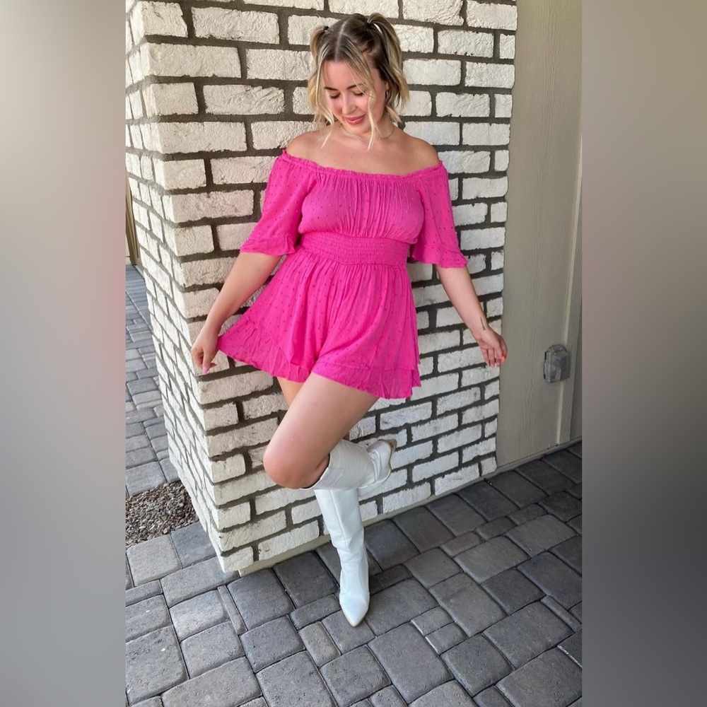 Altar'd State Hot Pink Double Layered Romper